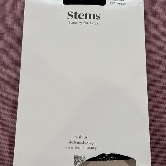 Stems Etoile Sheer Tights in Black One Size New Womens Crystal Rhinestone Stars - Picture 4 of 7